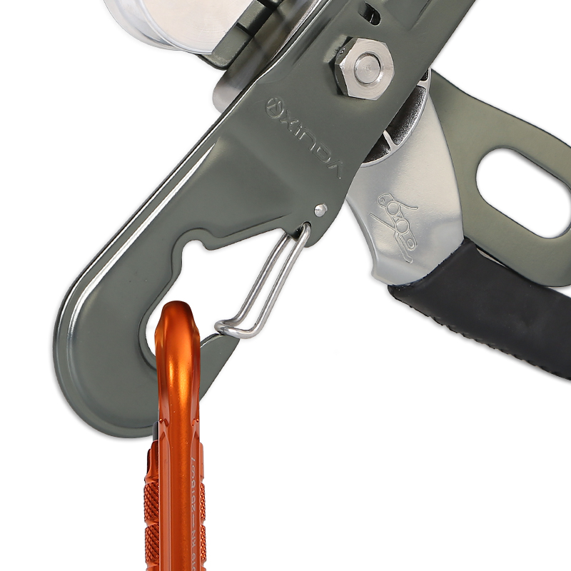 XINDA Hua-Series Hand-Controlled Descender with Self-Locking Device for Aerial Work, Rock Climbing, Rope Ascending and Rappelling, STOP Descender Equipment