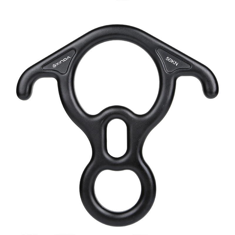 XINDA Outdoor Mountaineering & Rock Climbing Horned Figure 8 Descender — High-Altitude Rappelling and Controlled Descent Device